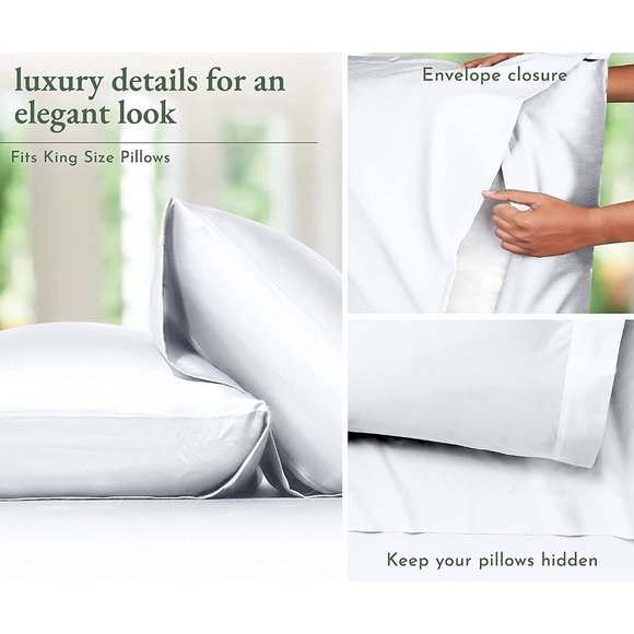 California Design Den Rayon from 100% Bamboo Sheets King, 4 Piece Set, L… - Picture 6 of 11